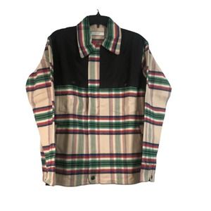 Hoorsenbuhs Button Up Plaid Ranger Jacket, Unisex Size S - Black/Multi